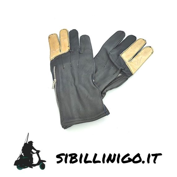 Guanti per Turismo Vintage in pelle colore nero marrone Bieffe Helmets tg XL art 122